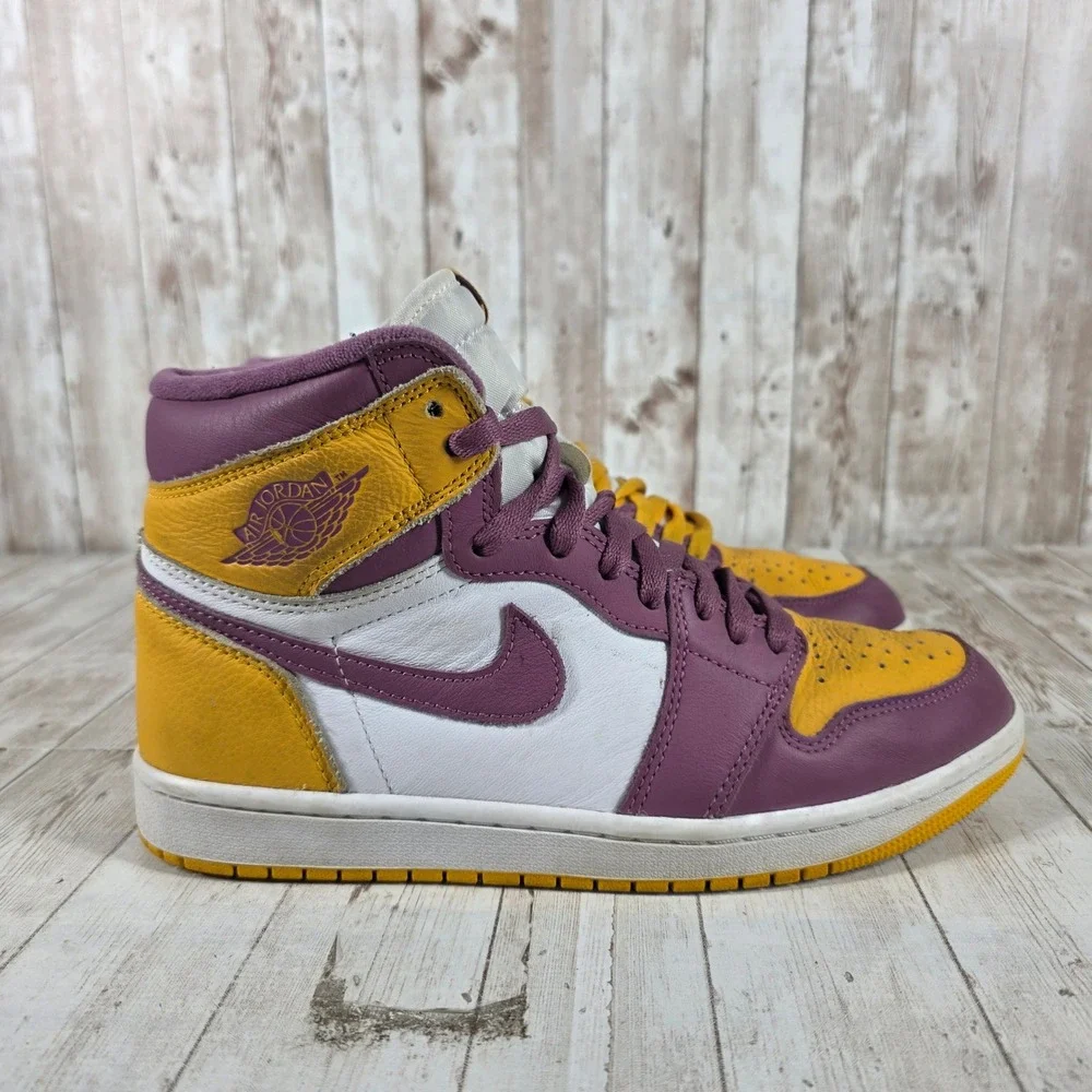 Air Jordan 1‎ Retro High OG Brotherhood Gold Purple 555088-706 Mens Size 8
